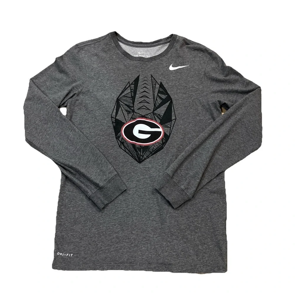 Nike Dri‎ Fit Georgia Bulldogs Long Sleeve S Gray